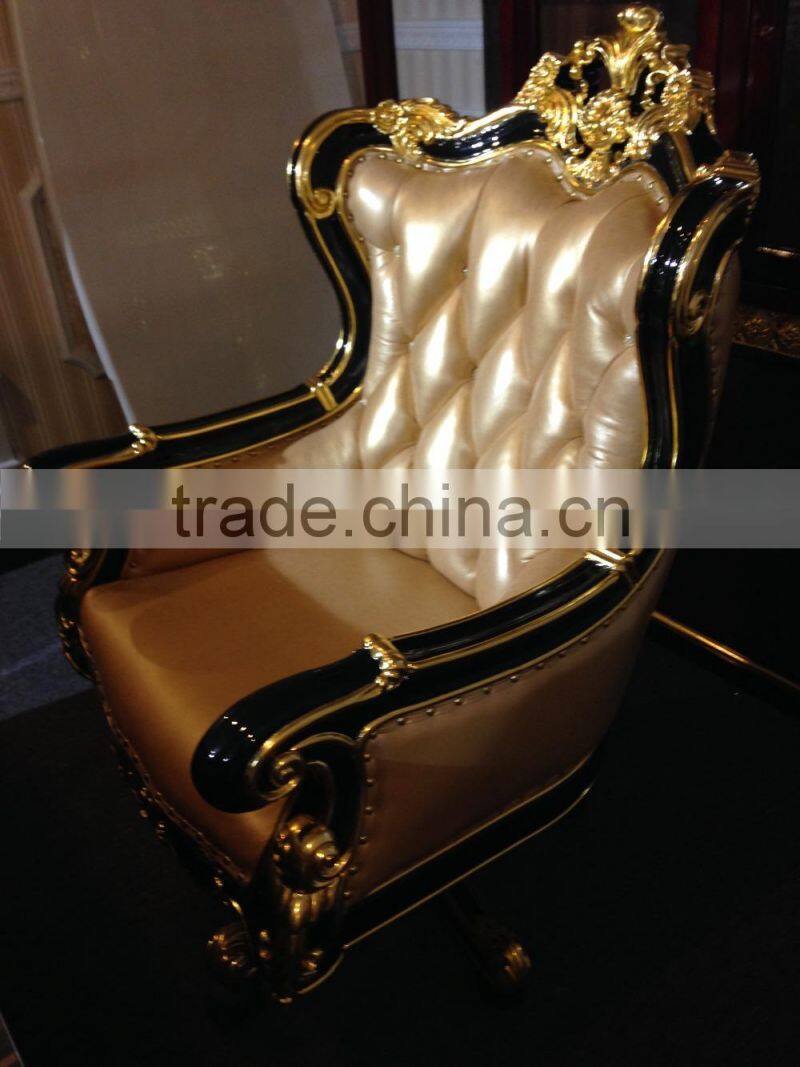 BISINI Baroque Collection Luxury Antique Working Desk and 4-Door Bookcase (BF01-02057)