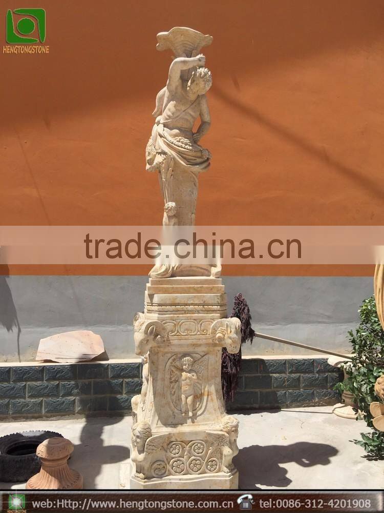 Modern Stone Marble Post Lamp Figure Statue