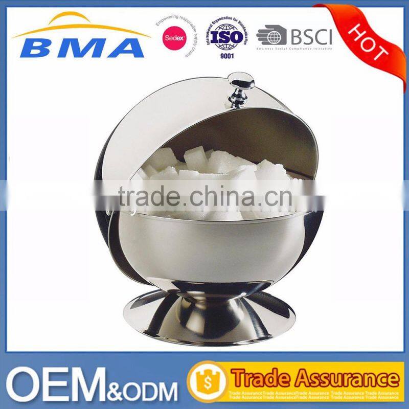 Stainless Steel Spice Jar Condiment Server Sugar Bowl with Rolltop Lid