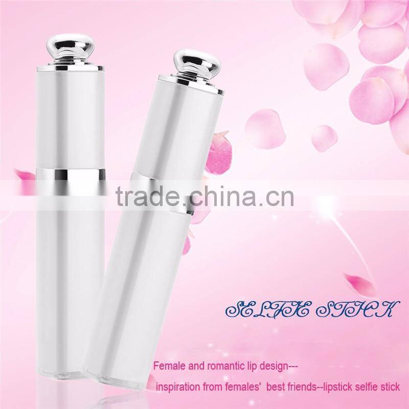 Good quality lipstick style selfie stick portable lipstick selfie stick for smart phone