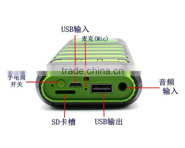 Best selling portable wireless bluetooth music speaker with power bank with LED touch