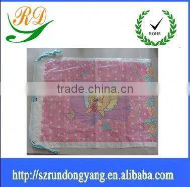green recycle CPE Plastic Drawstring Packaging Bags