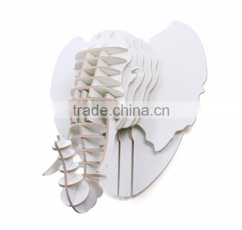 home wall mounted wooden elephant head decoration
