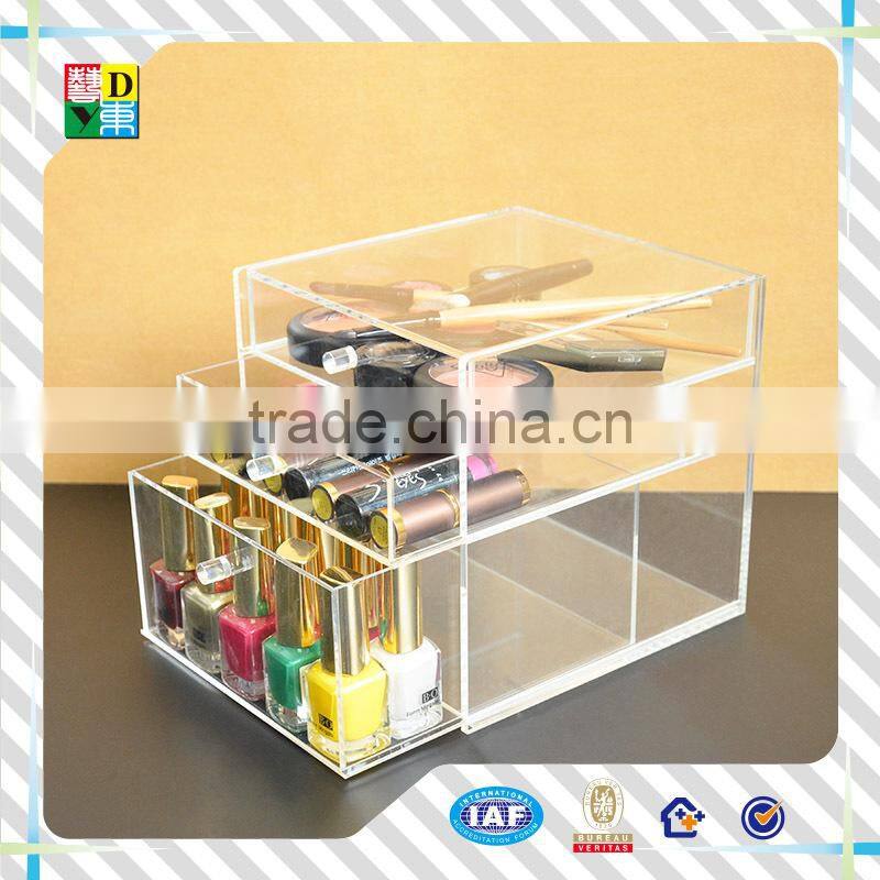 2015modern design acrylic make up container with high quality/good sale high transparent acrylic cosmetic display box from China