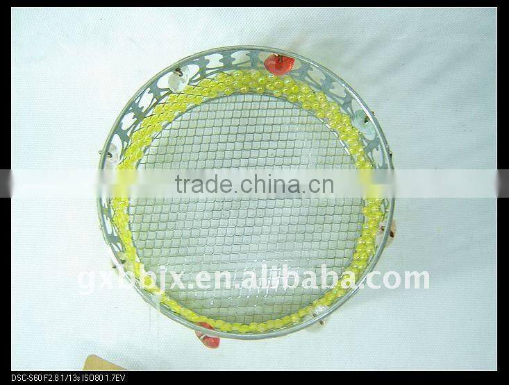 Round wire decorative with mix pearl storage candy display gift basket