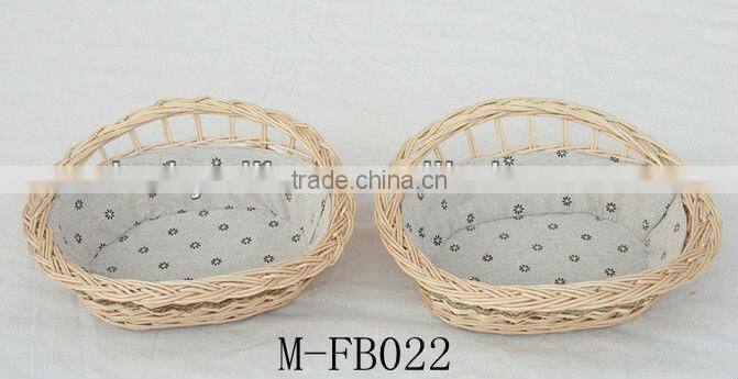 Wicker storage basket with liner& willow food / bread basket