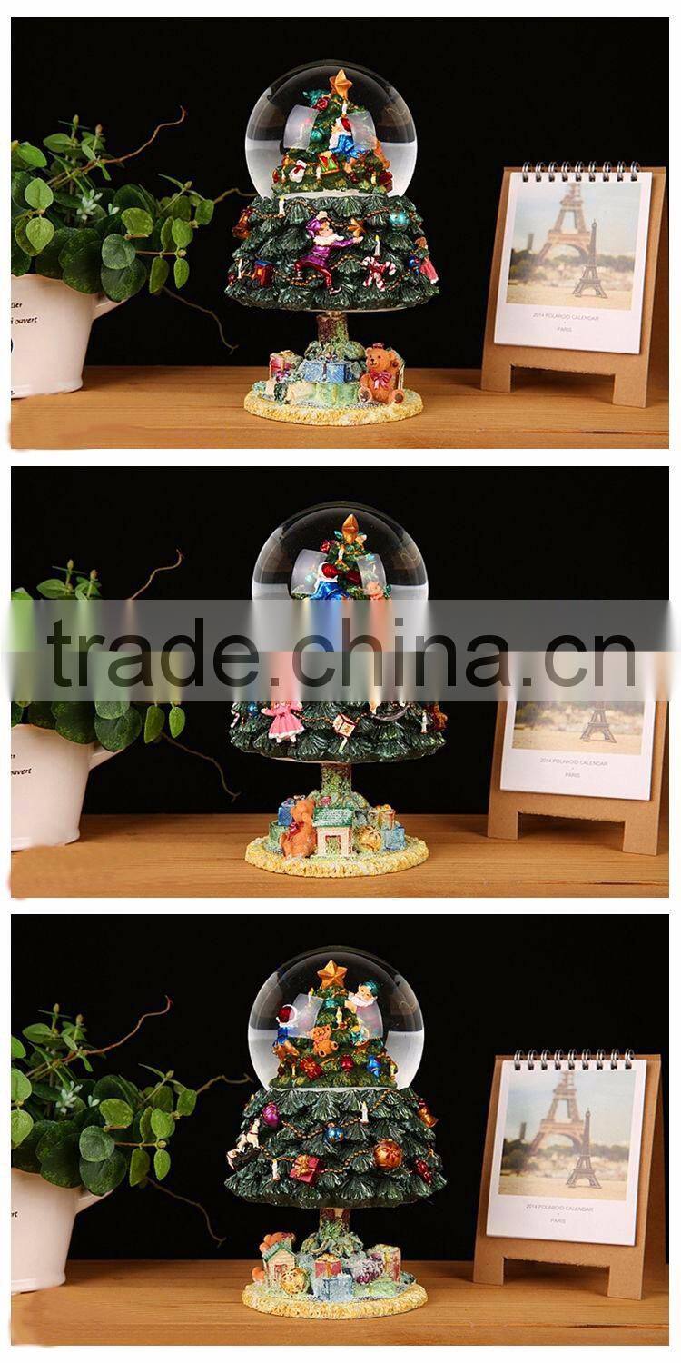 Christmas ornaments resin Christmas tree music snow globe