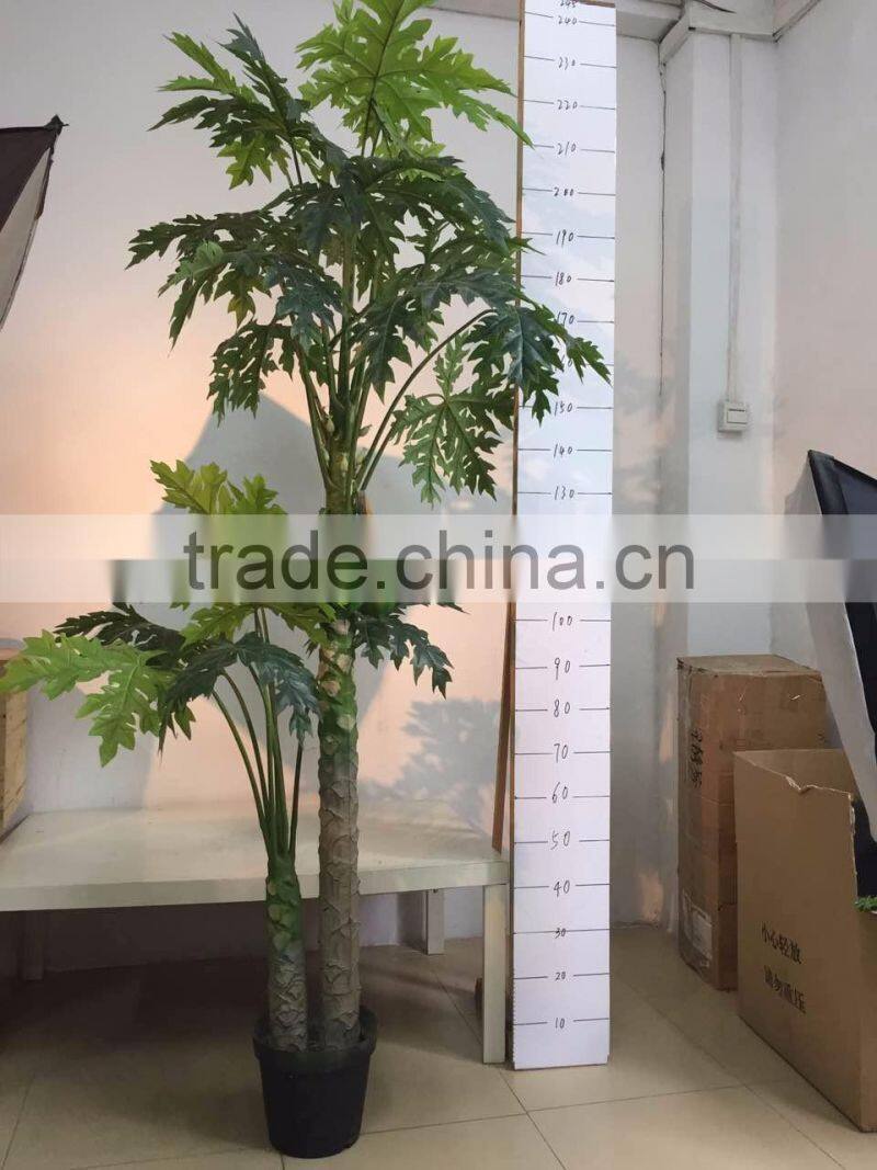 artificial tree bonsai ,artificial two bar papaya tree with fruit for terrace decoration