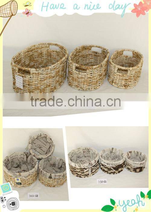 White Oval Wicker Storage Basket