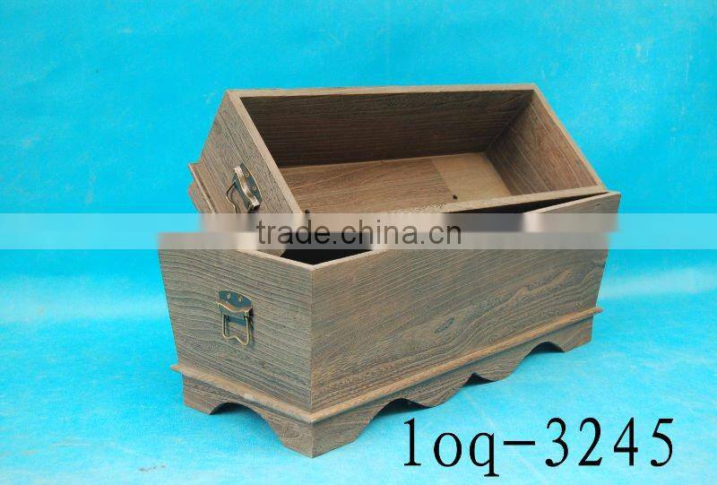 big wooden flower pot for garden decoration