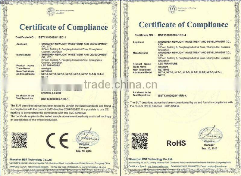 Rechargeable LED outdoor decorative tree light / color flashing LED light bar decoration