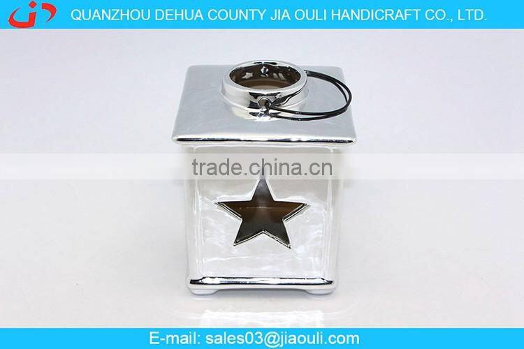 factory price home decoration white ceramic hurricane lamp