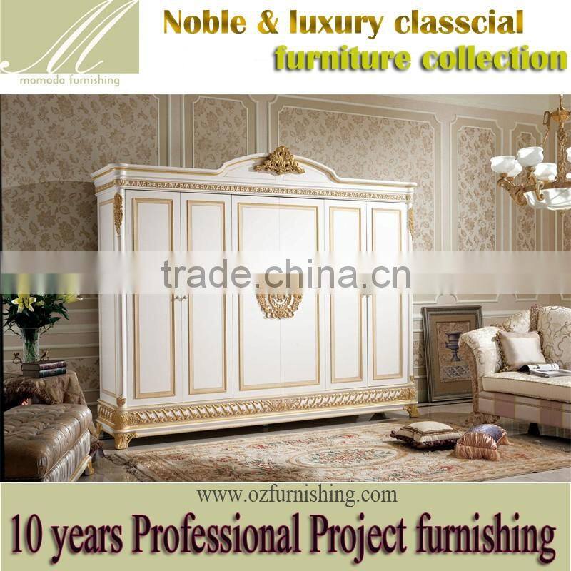 YB62 Professional bedroom wardrobe closet walk in wooden with soft closing doors/Large Capicity six door wardrobe