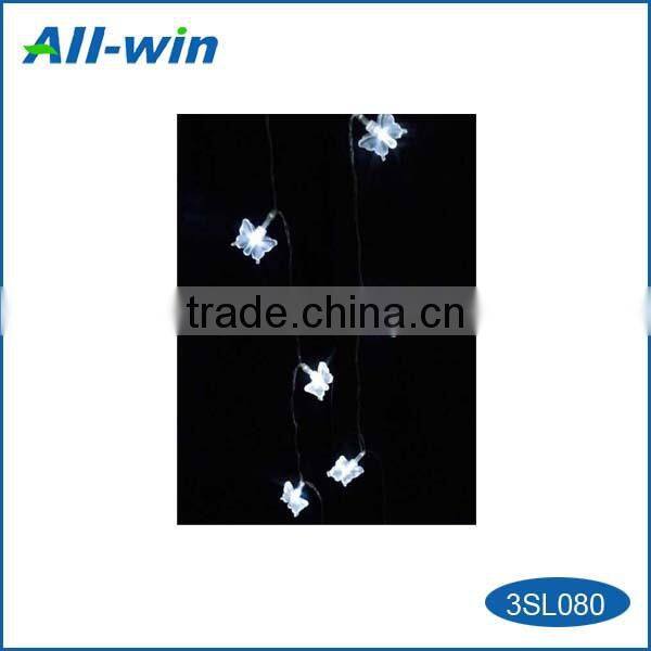 cyrstalline butterfly-shaped LED solar light, attractive LED light with solar panel Holiday Lamp Fairy Lights