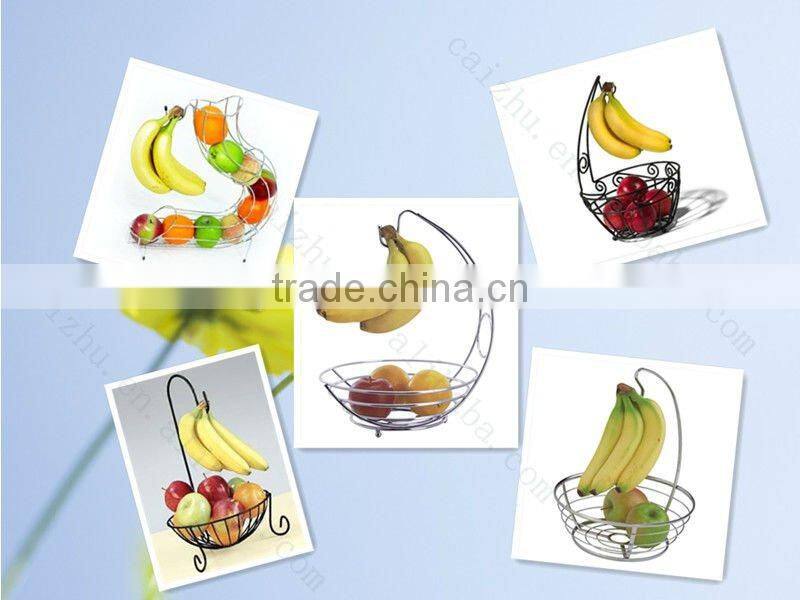 Metal Fruit display Basket with Banana Hook