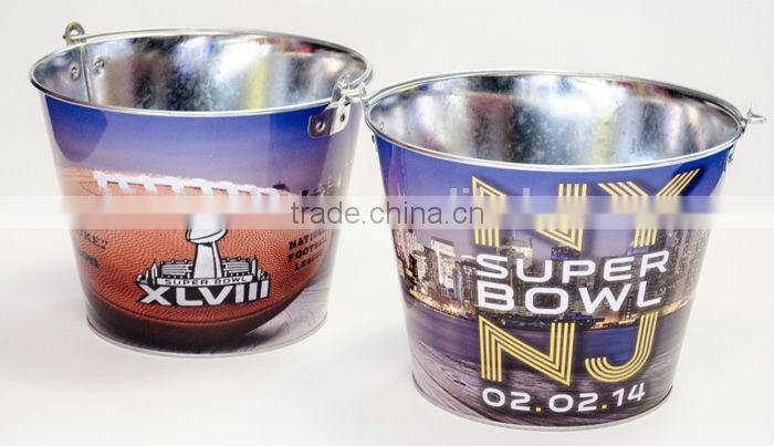 Galvanized Printing Metal Tub CMYK Bucket
