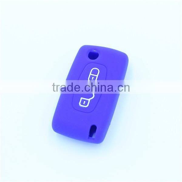 Silicone rubber remote key case, key cover for Citroen Peugeot ,307,308(2 buttons)
