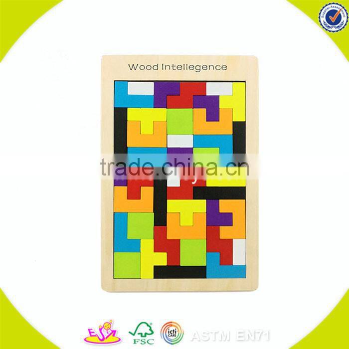 Wholesale creative baby wooden stacking blocks game colorful wooden stacking blocks toy W13A018