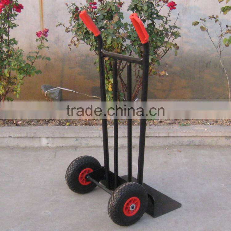 steel penumatic wheel black 200kg load capacity power hand trolley