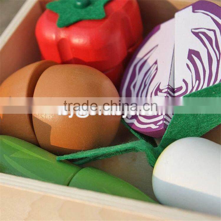 Pretend play kitchen toys wooden toy cutting fruit for kids W10B183