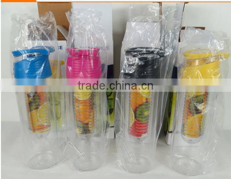 700mLCapacity Sports Healthy Fruit Juice Infuser Infusing Water Bottle Flip Lid