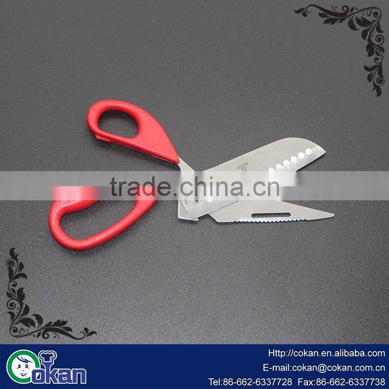 CK-KT647 7.5" Multipurpose Kitchen Shears stainless steel kitchen scissors Kitchen Shears /Tailor Scissors with Plastic Handle