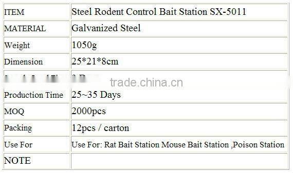 Rodenticide bait trap mouse rat bait station SX-5011