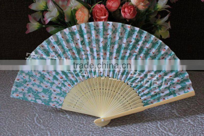 Beautiful fabric bamboo fan for ladies