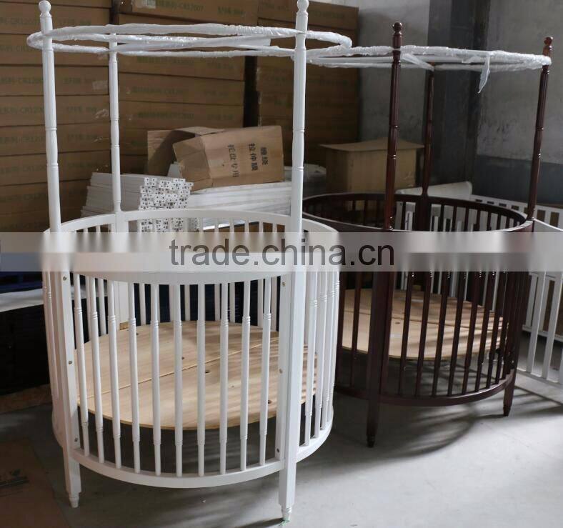 solid beech wood round cot baby crib sheets