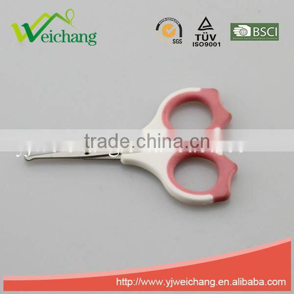 WCSC225 premium novelty wholesale soft handle colorful school children plastic scissors funny shape New Handle Design