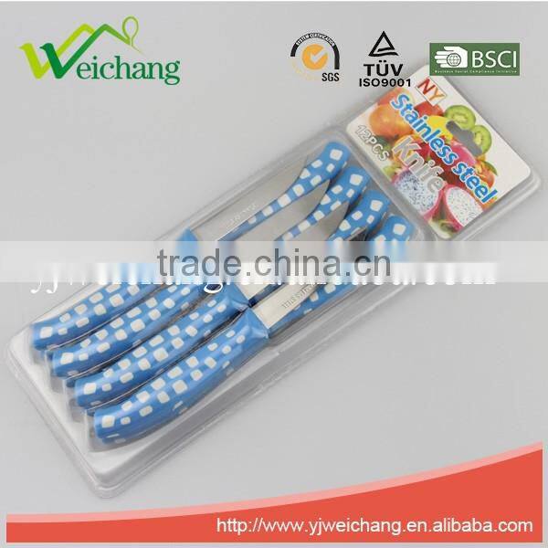 WCE240 Hot Sale Cutlery Set 12 Pcs Stainless Steel and Plastic Handle Steak Knife Set