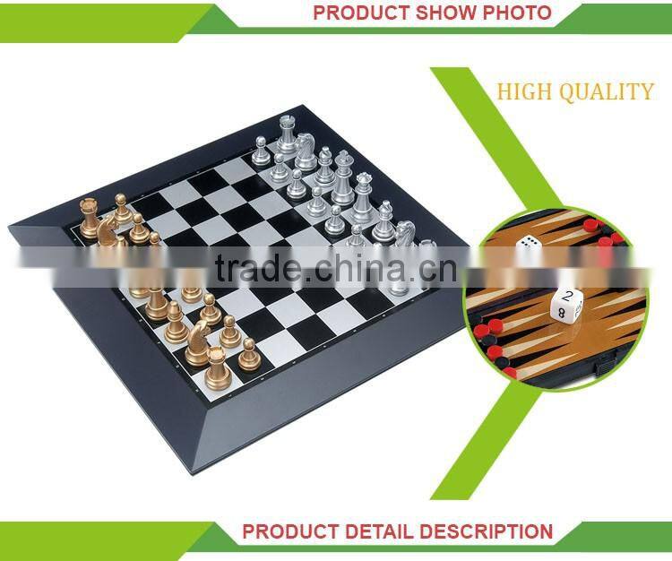 2 in 1 educational toy gold and silver game chess