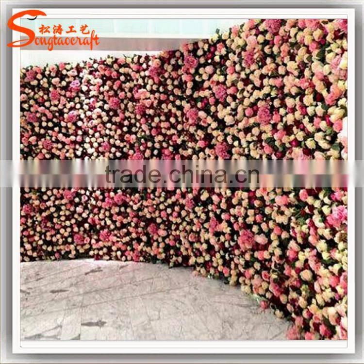 high Quality Artificial Wedding flower wall Plastic Flower Wall wedding Backdrop