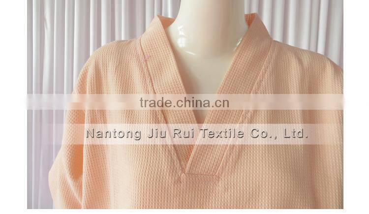 95% Cotton 4 Solid Colors Man and Women Short Sleeve Pyjamas Soft Sweat Steaming Clothes Spring and Summer Waffle Sleepwear