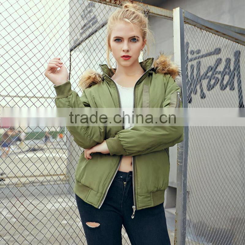 Women's High Quality Winter Coat Padded Bomber Jacket Wholesale