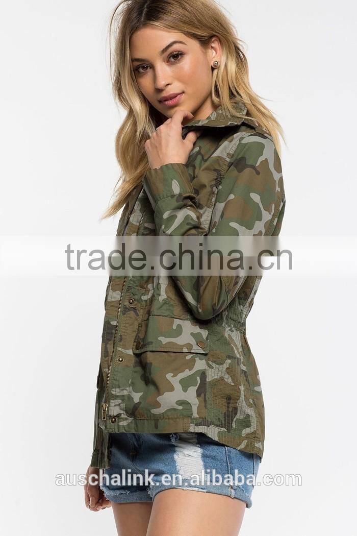 latest fashion girls classic camouflage jacket