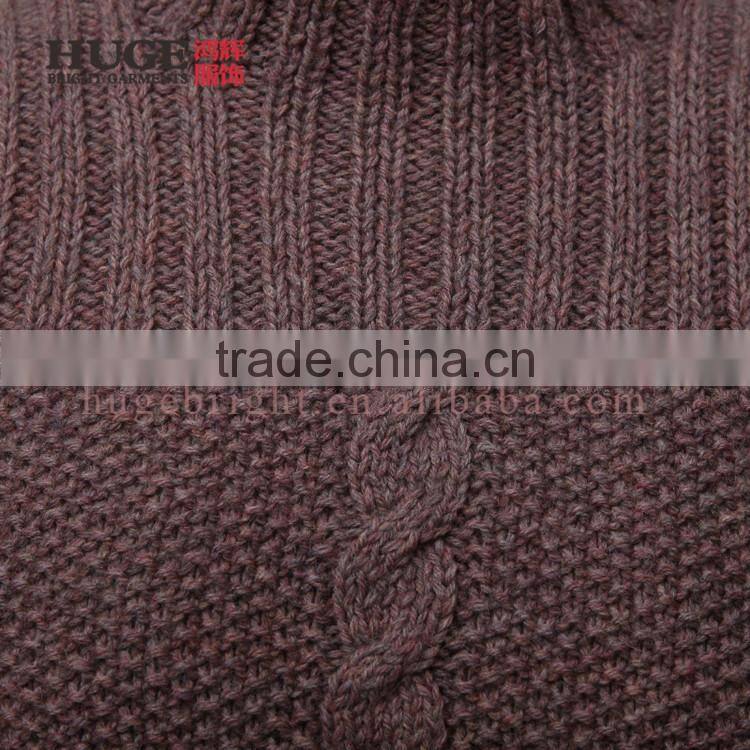 Long Sleeve Turtle Neck Vintage Custom Knit Sweater Women