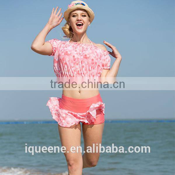 2015 three pieces latest high quality sexy and sweety swimmingsuit lacing beachwear,bikini