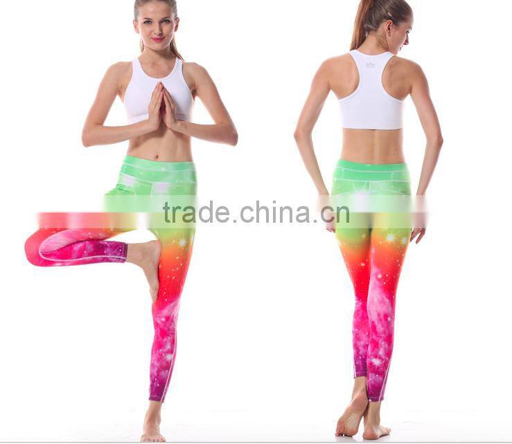 custom women gym shorts and tops dry fit and skinny polyester AOP F/L legging