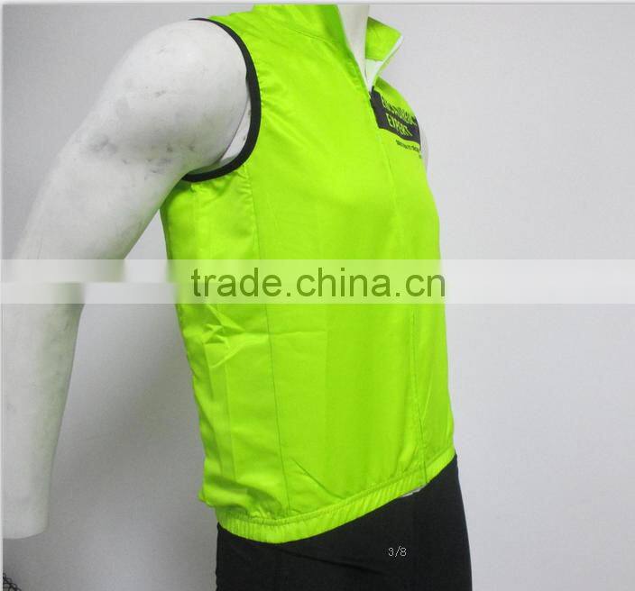 New style OEM fully sublimation printing sports cycling wind breaker vest/sleeveless/gilets