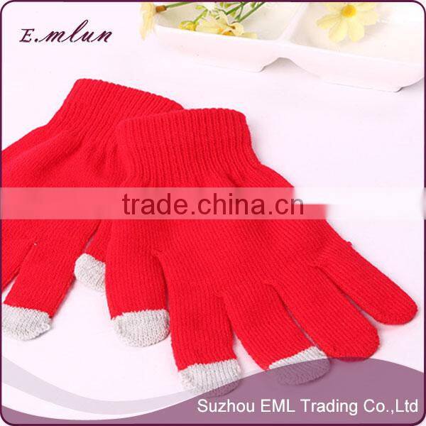 Hot sale unisex pure color winter kniting glove