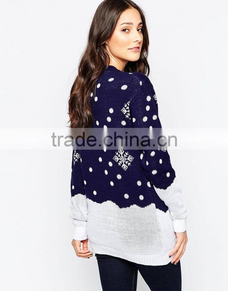 new Christmas women sweater wih round neck and long sleeve