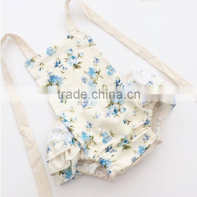 Ruffle Layers Lace Decoration Floral Newborn Baby Clothes Boutique Girl Clothes