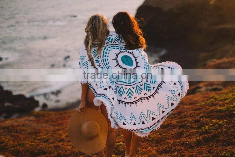 High quality printing 100% cotton towel beach round