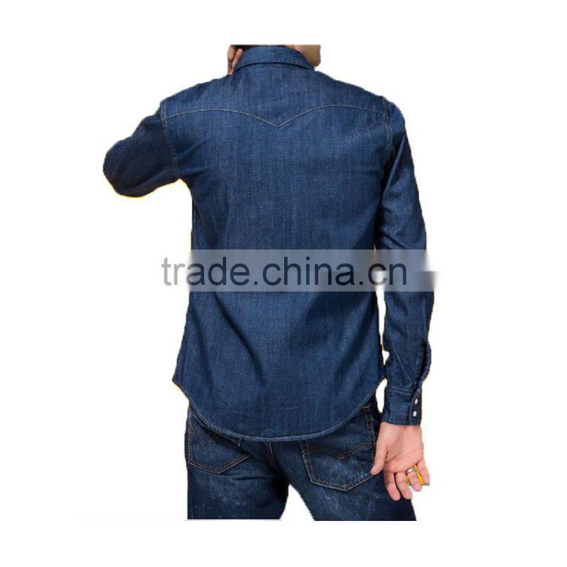 New design casual indigo denim shirt for men