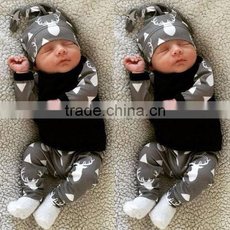 Cute Baby Clothing Deer Tops Long Sleeve T Shirt + Pants Baby Clothes Clothing Set