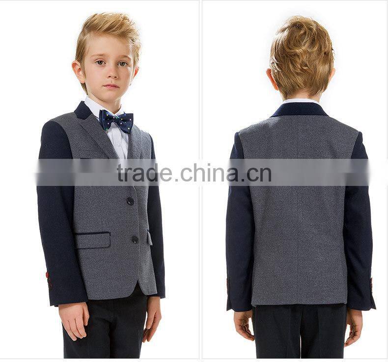 2016 fashion ELPA 100% cotton gray hot sale manufacture school uniform kids blazer