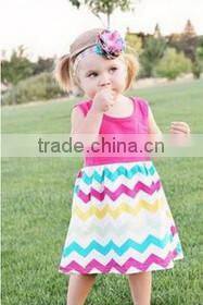 2017 Hot sale in any season colorful striped latest style Wholesale Sleep Clothes Knits Girls Kids Cotton childrens Pajamas