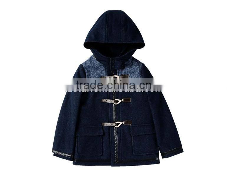 stylish wool jacket for children with detachable hood
