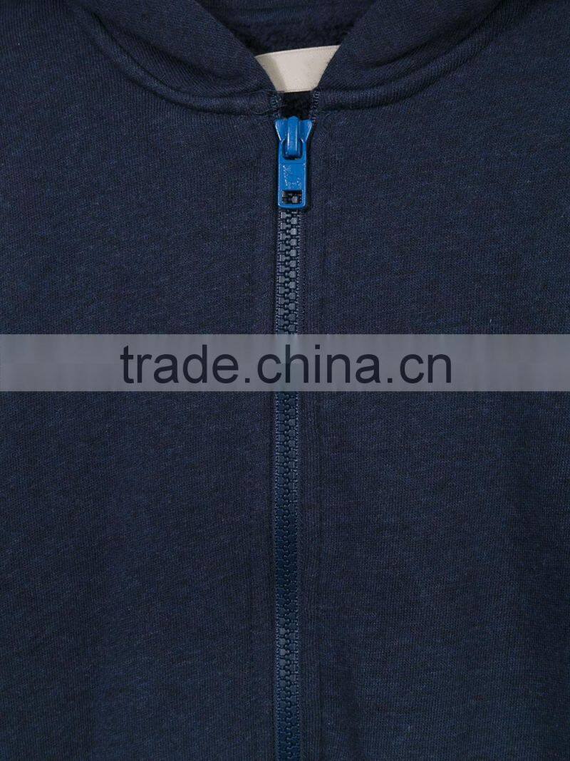 Navy Blue Cotton Animal Ears Hooded Baby Clothes Romper